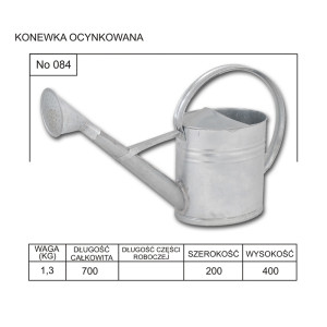 Konewka ocynkowana owalna   10L